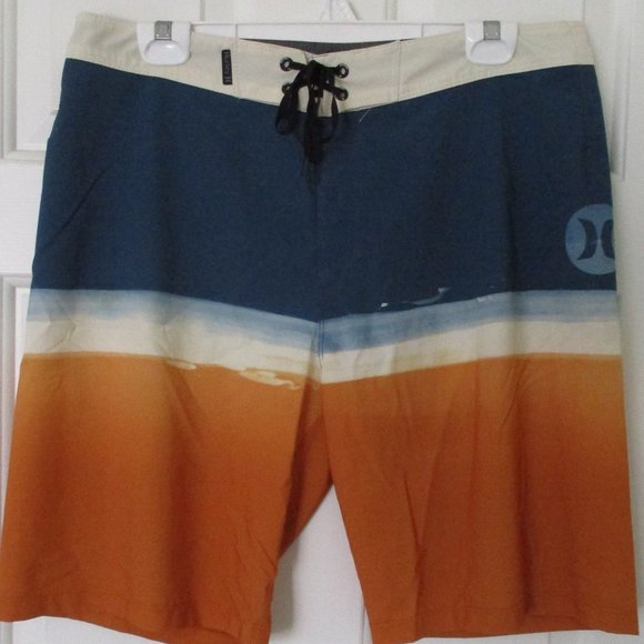 Hurley Mens Blue Orange Stretch Swim Board Short NWOT - Size 34W* - Picture 3 of 4